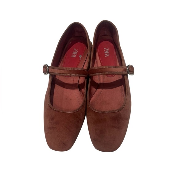 Zara, velvet, Mary Jane-style, ballet flats size 37 - Picture 1 of 8